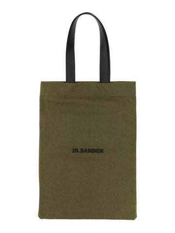 Logo Print Tote Bag Military Green - JIL SANDER - BALAAN 1