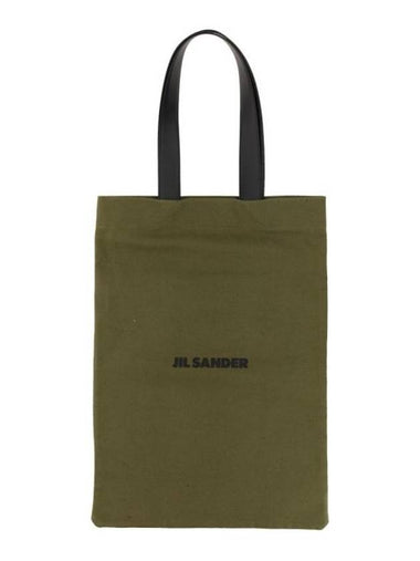 Logo Print Tote Bag Military Green - JIL SANDER - BALAAN 1