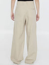 Cotton Silk Wide Leg Slacks Beige - BOTTEGA VENETA - BALAAN 4