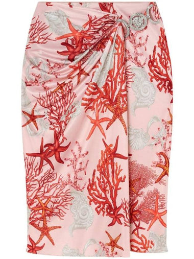 Sea life print midi skirt 10164211A11713 - VERSACE - BALAAN 1