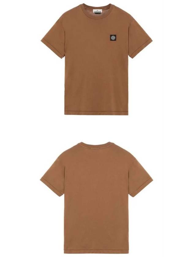 Men's Waffen Logo Patch Short Sleeve T-Shirt Brown - STONE ISLAND - BALAAN 5