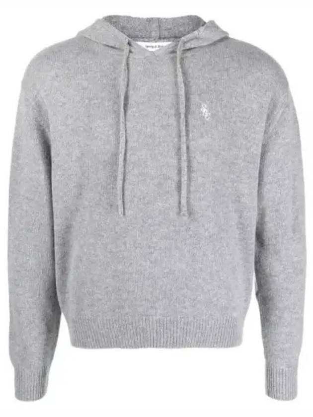 Embroidered Logo Cashmere Hoodie Grey - SPORTY & RICH - BALAAN 2