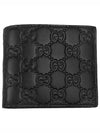 Signature GG Ssima Leather Half Wallet Black - GUCCI - BALAAN 4