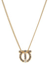 Gancini 3D Crystal Necklace Gold - SALVATORE FERRAGAMO - BALAAN 4