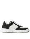 23FW WAYNE Leather Low Sneakers A11FW712 BLACK WHITE - MIHARA YASUHIRO - BALAAN 2