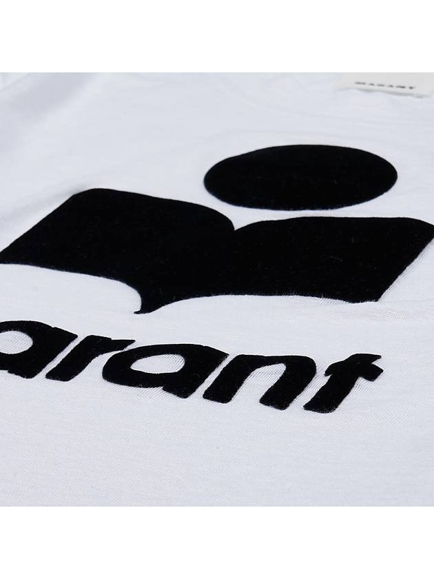 Karman Logo Print Linen Short Sleeve T-Shirt White - ISABEL MARANT - BALAAN 6