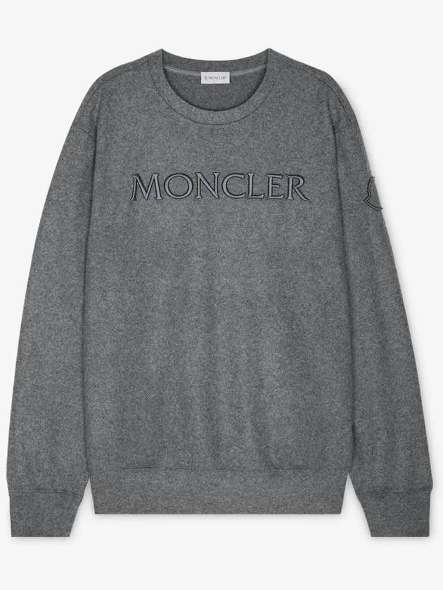 Men's logo embroidery gray sweatshirt 8G00030 89A7F 987 - MONCLER - BALAAN 2