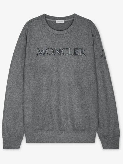 Men's logo embroidery gray sweatshirt 8G00030 89A7F 987 - MONCLER - BALAAN 2