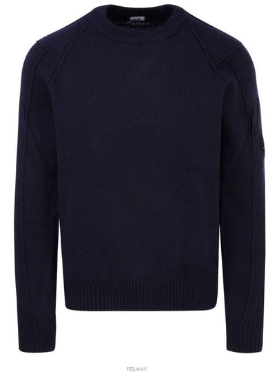 Lens Wappen Wool Blend Knit Top Navy - CP COMPANY - BALAAN 2