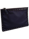 Men's Rockstud Fabric Clutch Bag Navy - VALENTINO - BALAAN 4