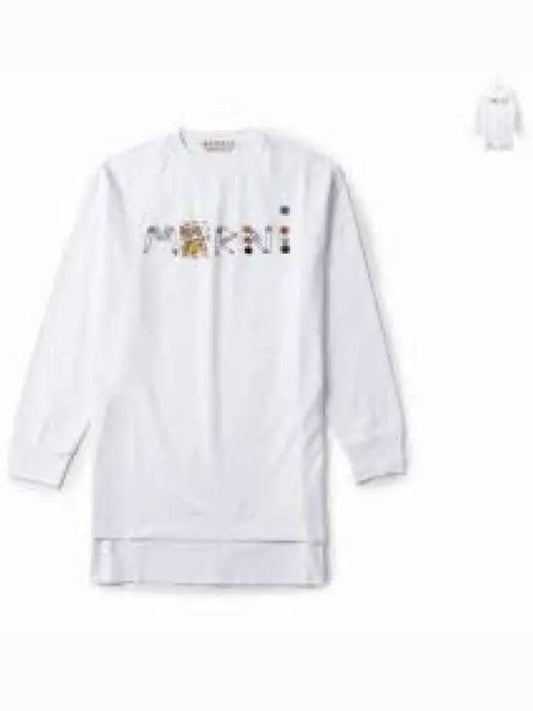 Logo Long Sleeve T-Shirt Lily White - MARNI - BALAAN 2