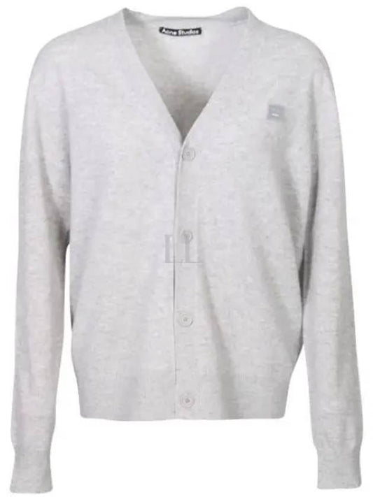 Face Patch Crop Cardigan Light Grey Melange - ACNE STUDIOS - BALAAN 2