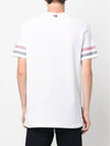 Textured Cotton Stripe Short Sleeve T-Shirt White - THOM BROWNE - BALAAN 4