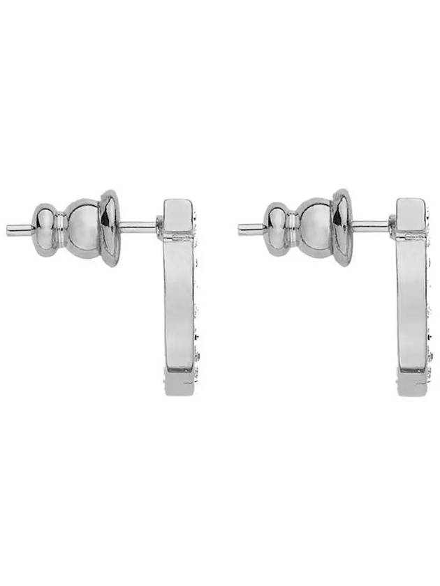 Gancini Crystal Large Earrings Silver - SALVATORE FERRAGAMO - BALAAN 4