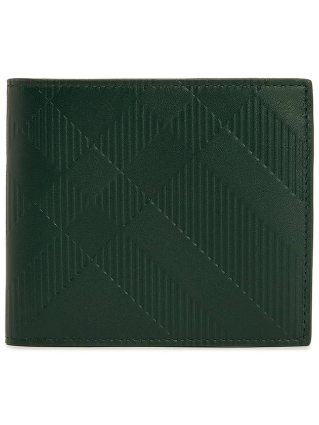 Plaid Check Leather Half Wallet Green - BURBERRY - BALAAN 2