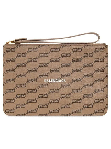 Monogram Logo Clutch Bag Beige - BALENCIAGA - BALAAN 1