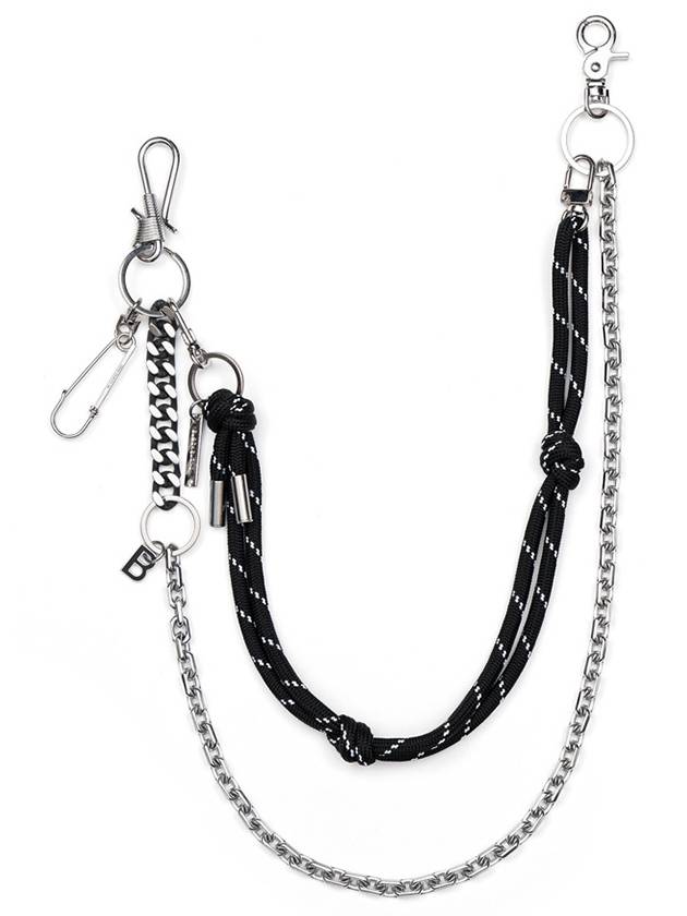 BBD 2 Line Detachable Rope Pants Chain Silver Black - BLACKBLOND - BALAAN 1