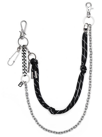 2 Line Detachable Rope Pants Chain Silver Black - BLACKBLOND - BALAAN 2