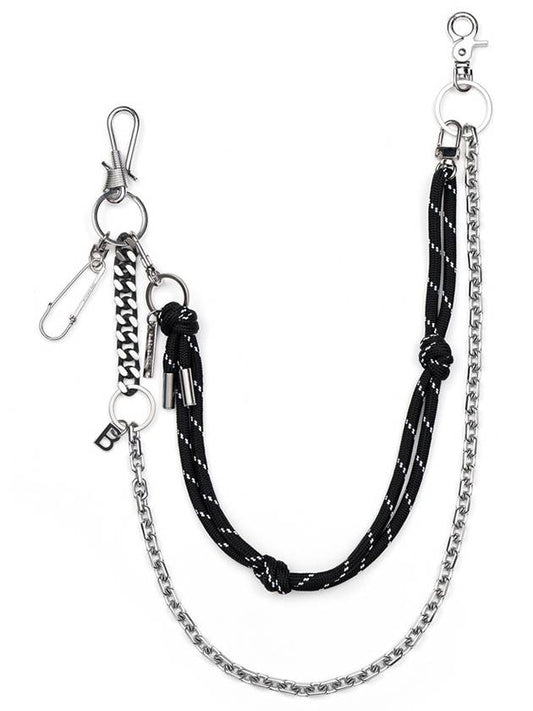 BBD 2 Line Detachable Rope Pants Chain Silver Black - BLACKBLOND - BALAAN 2