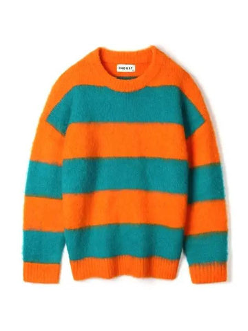 Wool Brush Striped Knit Orange - INDUST - BALAAN 1