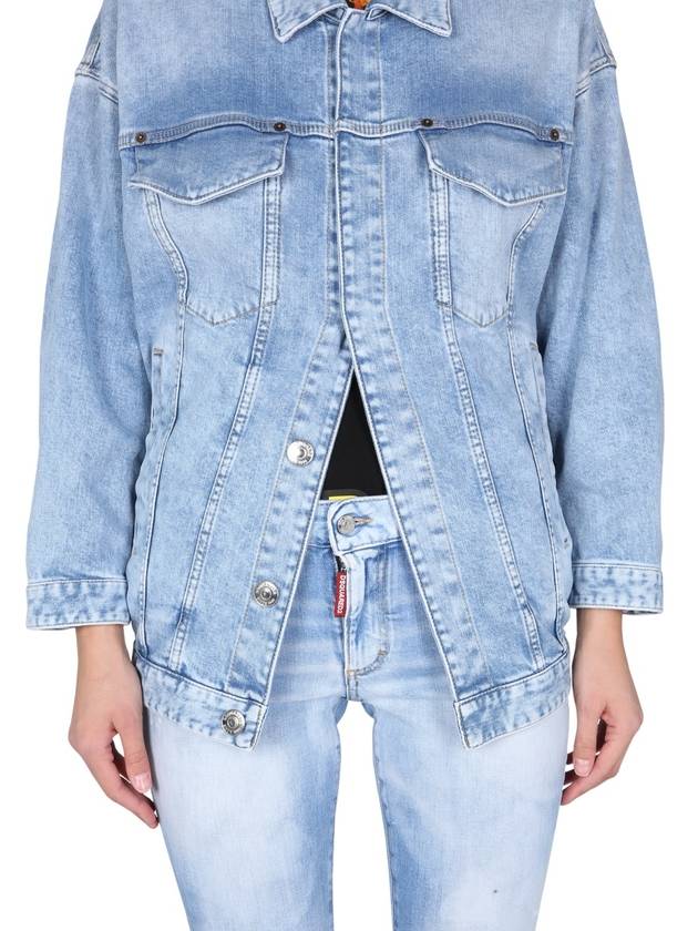 Women's Logo Band Over Denim Jacket - DSQUARED2 - BALAAN 5