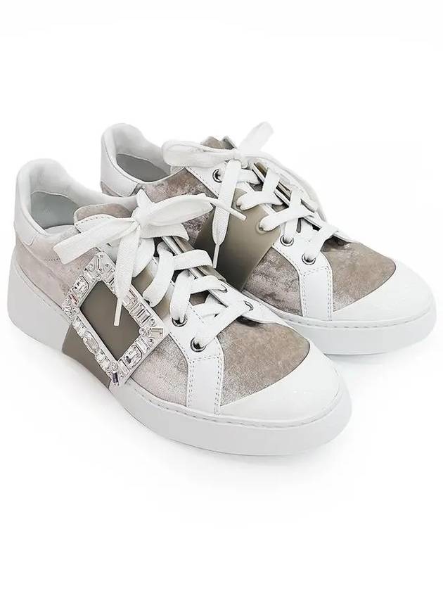 Roger Vivier Viv Skate Buckle Sneakers 38 5 White Light Gray 3ET2579 - LOUIS VUITTON - BALAAN 1