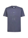 Metropolis Center Logo Short Sleeve T-Shirt Blue - CP COMPANY - BALAAN 2