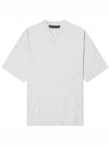 Spring Logo V-neck Short Sleeve T-Shirt Light Heather Grey - FEAR OF GOD ESSENTIALS - BALAAN 1