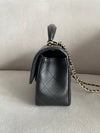 New Mini Top Handle Flap Bag Lambskin Black Gold Shamgol AS2431 - CHANEL - BALAAN 3