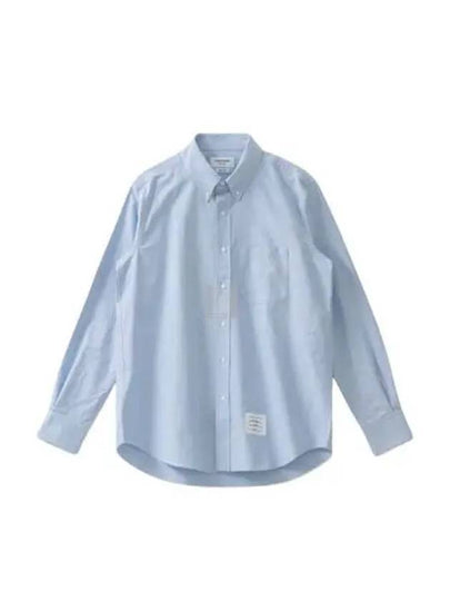 Diagonal Stripe Satin Weave Supima Oxford Shirt Light Blue - THOM BROWNE - BALAAN 2