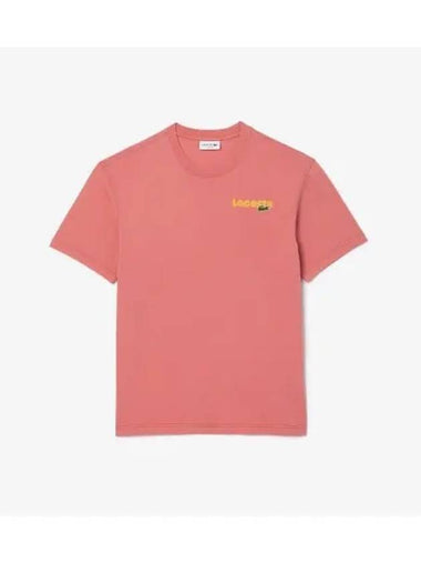 Men s SUMMER Pack Pigment Print T Shirt Indigo Pink - LACOSTE - BALAAN 1