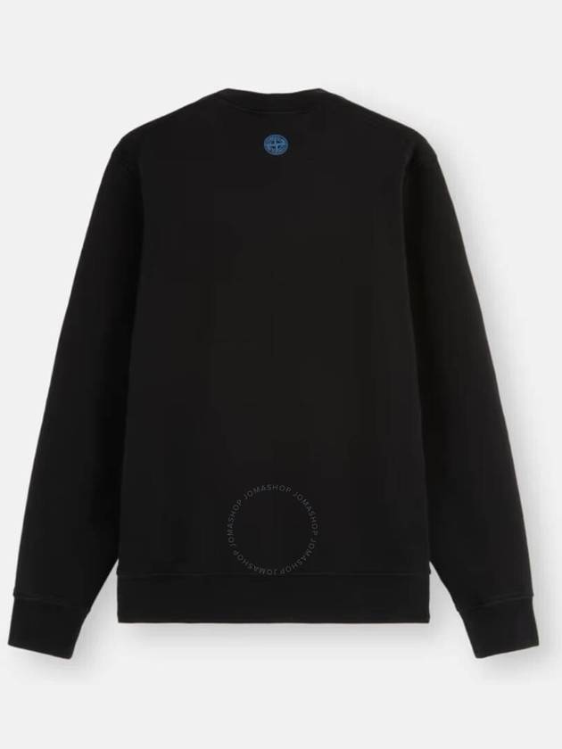 Cotton Fleece Crew Neck Sweatshirt Black - STONE ISLAND - BALAAN 4