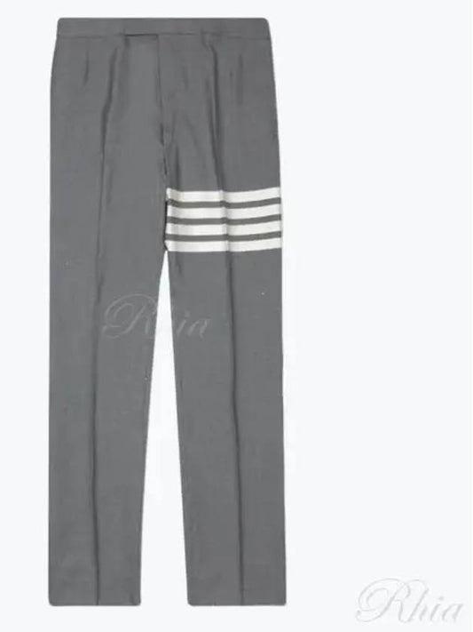 Diagonal Plain Weave Classic Wool Slacks Medium Grey - THOM BROWNE - BALAAN 2