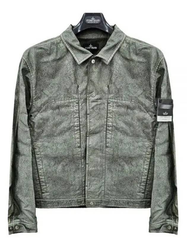 Shadow Project Cotton Hemp Plated TC Trucker Jacket Charcoal Green - STONE ISLAND - BALAAN 2