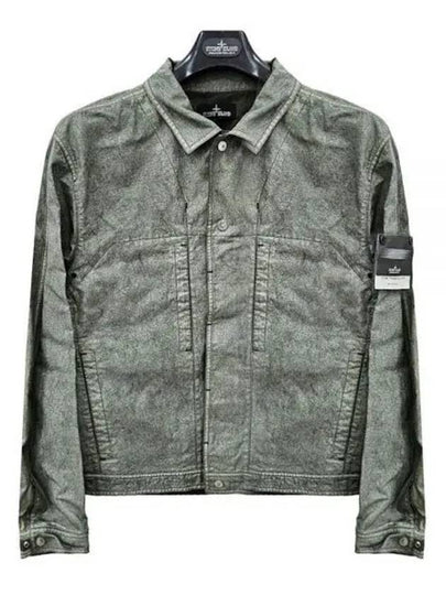 Shadow Project Cotton Hemp Plated TC Trucker Jacket Charcoal Green - STONE ISLAND - BALAAN 2