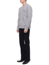 Men's Three-Stripe Tab Pocket Loopback Crew Neck Sweatshirt Light Grey - THOM BROWNE - BALAAN 5