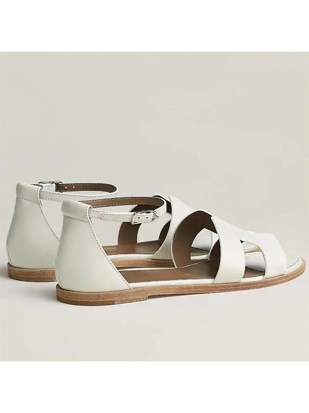 Santorini Calfskin Sandals Blanc - HERMES - BALAAN 7