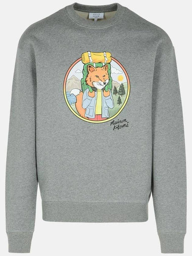 Rambling Fox Comfort Knit Top Sweatshirt Grey - MAISON KITSUNE - BALAAN 1