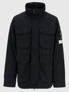 Polyester Micro Twill Zip Up Jacket Black - STONE ISLAND - BALAAN 2