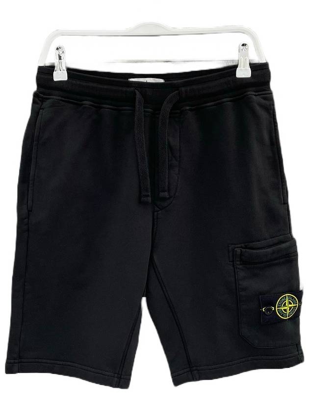 Wappen Patch Pocket Drawstring Shorts Black - STONE ISLAND - BALAAN 2