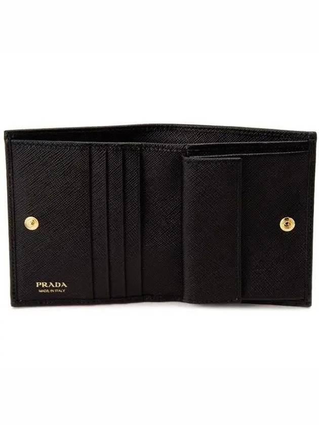 Small Saffiano Metal Logo Bicycle Wallet Black - PRADA - BALAAN 4