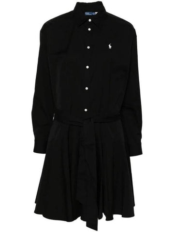 Shirt Belt Short Dress Black - POLO RALPH LAUREN - BALAAN 1