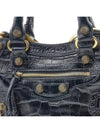 Neo Cagole Small Crocodile Embossed Leather Tote Bag Black - BALENCIAGA - BALAAN 6