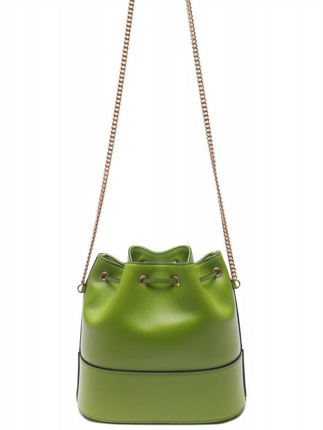 V Logo Chain Mini Bucket Bag Green - VALENTINO - BALAAN 5