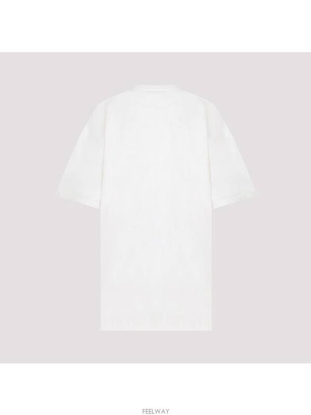 Triangle Logo Short Sleeve T-Shirt White - PRADA - BALAAN 3