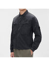 Men's Lens Wappen Gabardine Shirt Jacket Navy - CP COMPANY - BALAAN 3