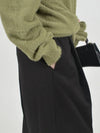 One Tuck Banding Wool Slacks Black - CHANCE'S NOI - BALAAN 5