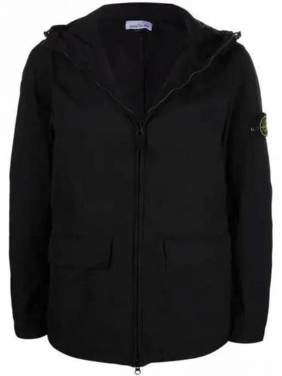 Batavia Garment Dyed Nylon Cotton Hooded Jacket Black - STONE ISLAND - BALAAN 2