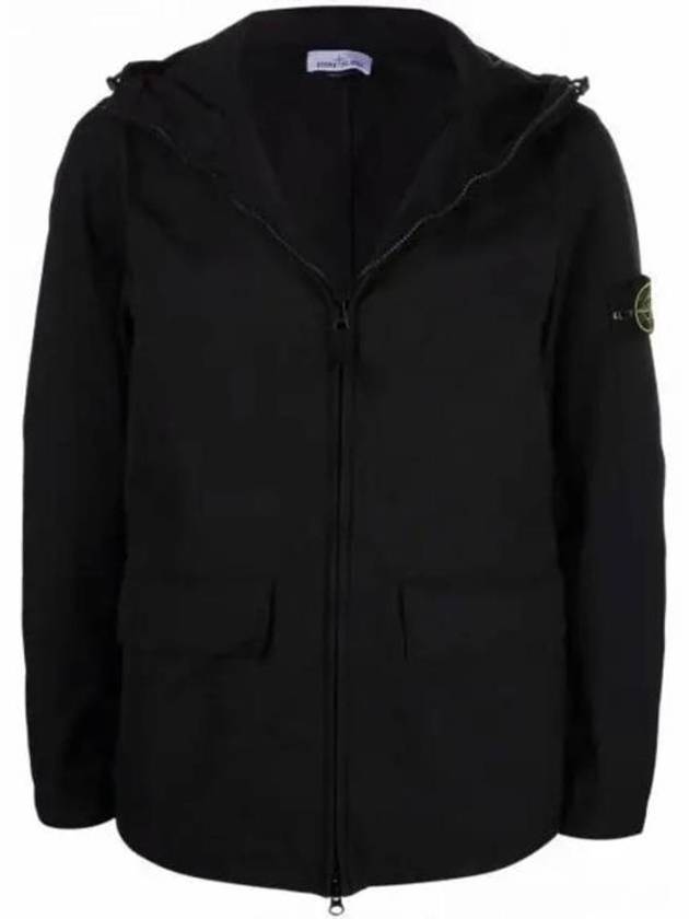 Batavia Garment Dyed Nylon Cotton Hooded Jacket Black - STONE ISLAND - BALAAN 2