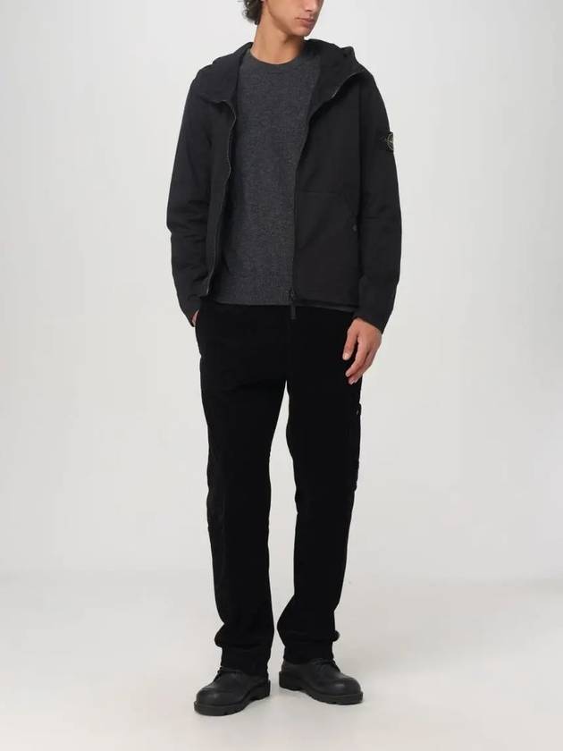 Supima Cotton Twill Stretch-TC Over Hooded Jacket Black - STONE ISLAND - BALAAN 6